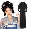Hanfu Cosplay Wigs Women Black Anime Ancient Chinese Hanfu Wigs Headgear Accessories Hanfu Long Straight Wigs Black Wig Headband (Color : Little Dragon Turtle) view 2