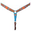 HILASON Western Wool Breast Collar Tack Turquoise & Brown | Horse Leather for Horses