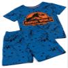 Jurassic World Boys Pajama Set | Kids Blue Short Sleeve T-Shirt & Shorts Loungewear PJs Outfit Bundle | Dinosaur Movie Gift view 2