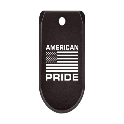 NDZ Performance Magazine Base Plate with Finger Extension for Sig P365 .380 ACP  American Pride US Flag  Black  Anodized Aluminum  Made in USA