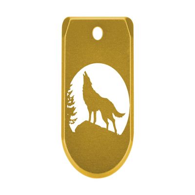 NDZ Performance Magazine Base Plate with Finger Extension for Sig P365 .380 ACP  Wolf Moon  Gold  Anodized Aluminum  Made in USA