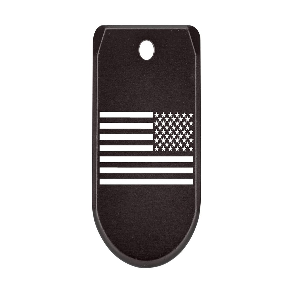 NDZ Performance Magazine Base Plate with Finger Extension for Sig P365 .380 ACP US Battle Flag Black Anodized Aluminum Made in USA