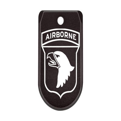 NDZ Performance Magazine Base Plate with Finger Extension for Sig P365 .380 ACP US Army 101st Airborne Division Black Anodized Aluminum Made in USA