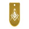 NDZ Performance Magazine Base Plate with Finger Extension for Sig P365 .380 ACP  Masonic Mason Calipers G Logo  Gold  Anodized Aluminum  Made in USA view 1