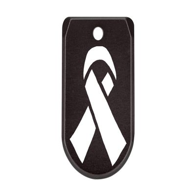 NDZ Performance Magazine Base Plate with Finger Extension for Sig P365 .380 ACP  Awareness Ribbon  Black  Anodized Aluminum  Made in USA
