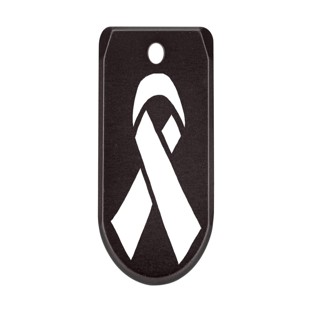 NDZ Performance Magazine Base Plate with Finger Extension for Sig P365 .380 ACP  Awareness Ribbon  Black  Anodized Aluminum  Made in USA