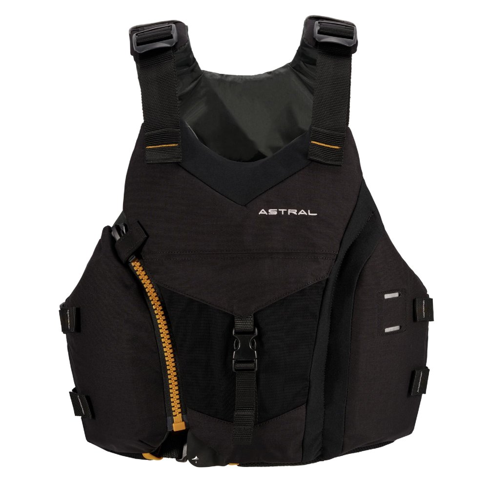 Astral Ringo Life Jacket - Comfortable USCG Type III PFD Adult Life Vest for SUP, Touring, & Whitewater - Black - Small/Medium