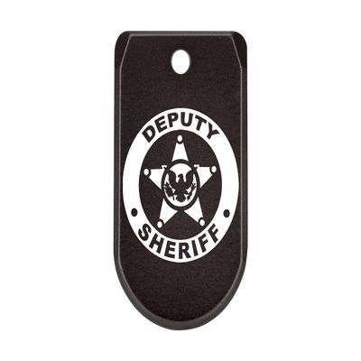 NDZ Performance Magazine Base Plate with Finger Extension for Sig P365 .380 ACP Deputy Sheriff Eagle Logo Black Anodized Aluminum Made in USA