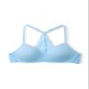 Happy Nation Wireless Lightly Lined Racerback Bra, Blue Topaz, Medium view 1