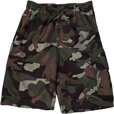 NORTY Big Boys' Swim Trunks - Stylish Bathing Suit for Kids - Swimsuit Shorts with Pockets - Comfortable Board Shorts - Green Camo - 14-16