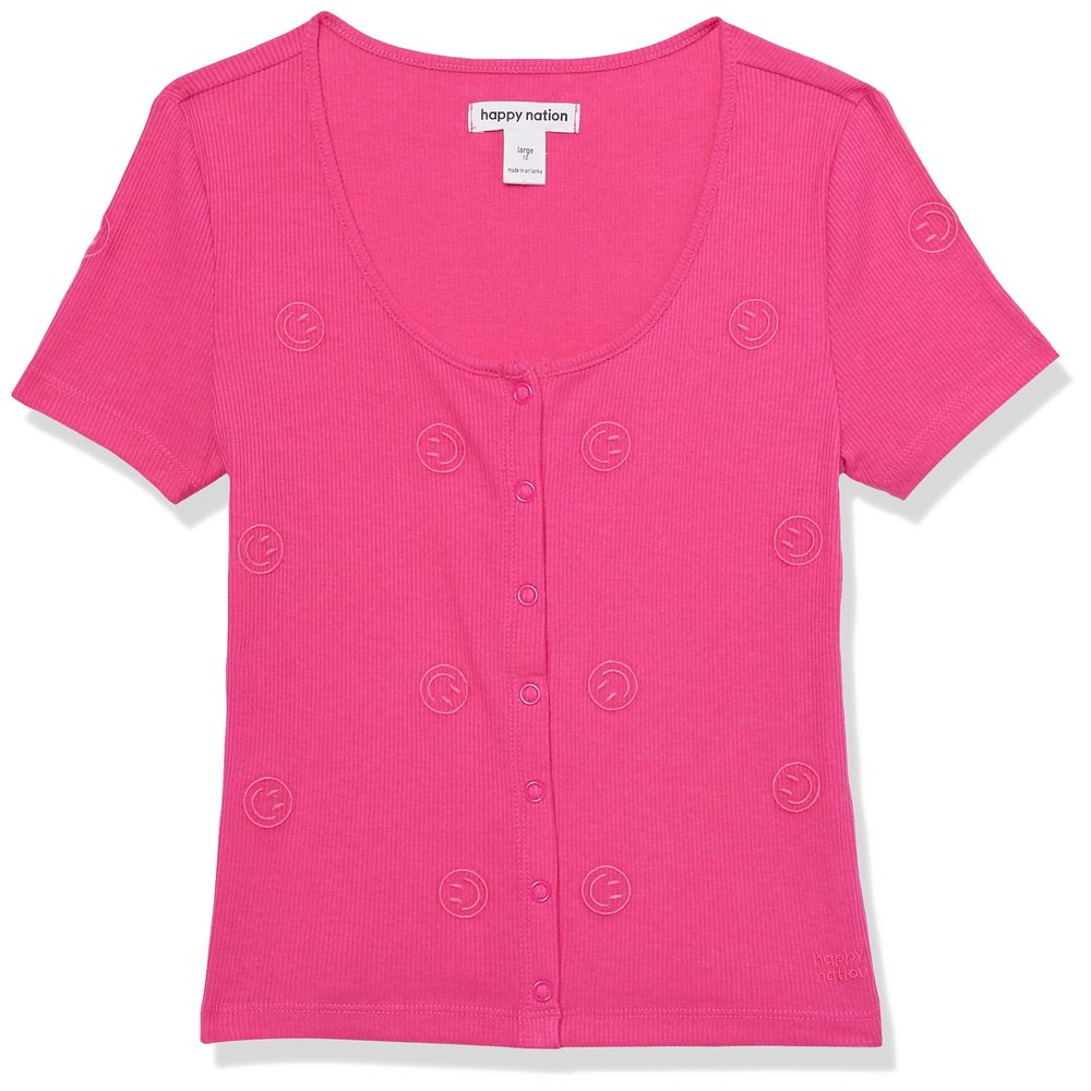 Happy Nation Fitted Ribbed Cardigan, Deep Fuchsia, XL+