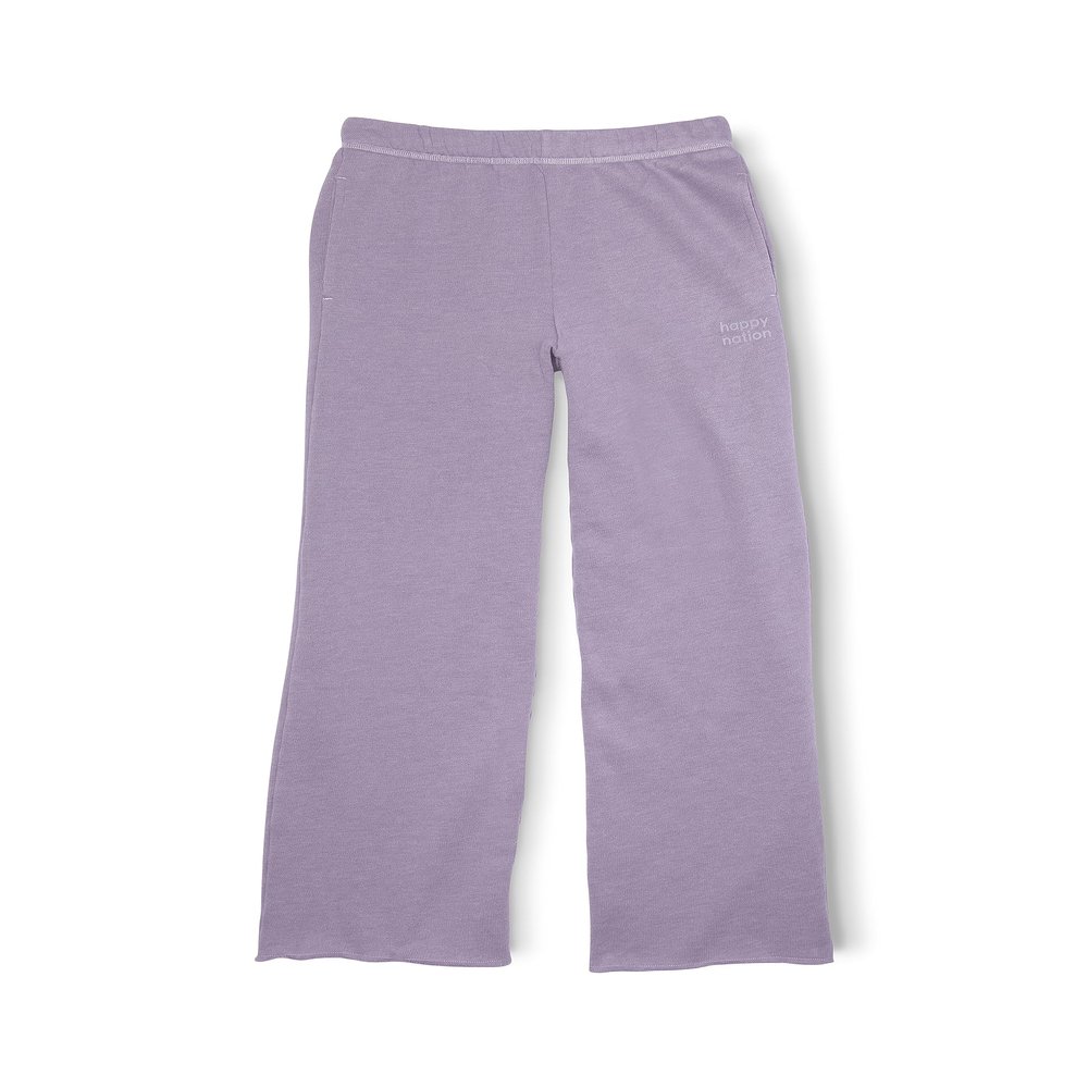 Happy Nation Wide Leg Sweatpants, Frosty Purple, XL