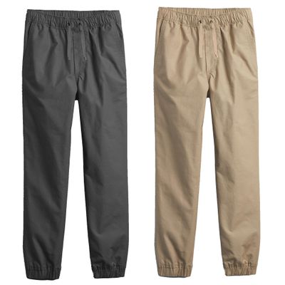 2-Pack Boy's Slim Fitting Cotton Stretch Classic Twill Joggers