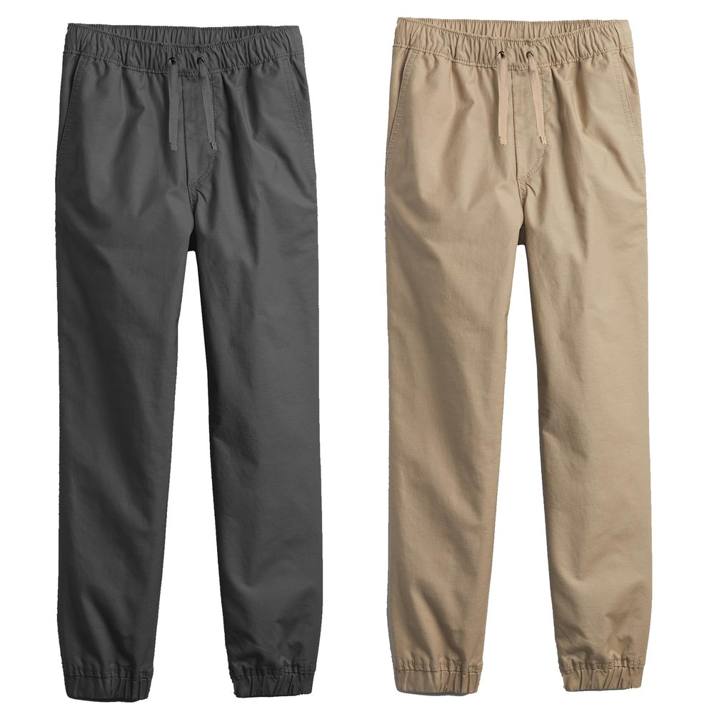 2-Pack Boy's Slim Fitting Cotton Stretch Classic Twill Joggers