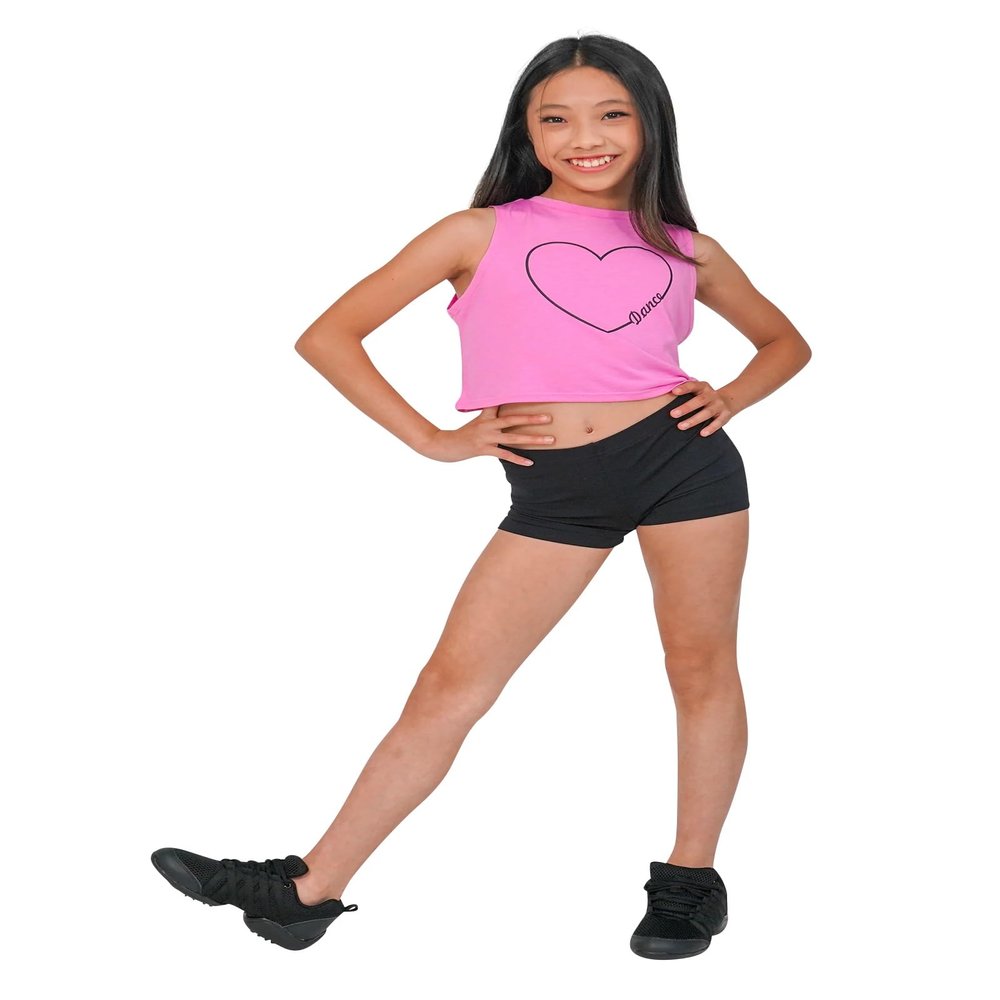Danz N Motion Kids Heart Dance T-Shirt 21307C (Bright Pink, 6X-7)