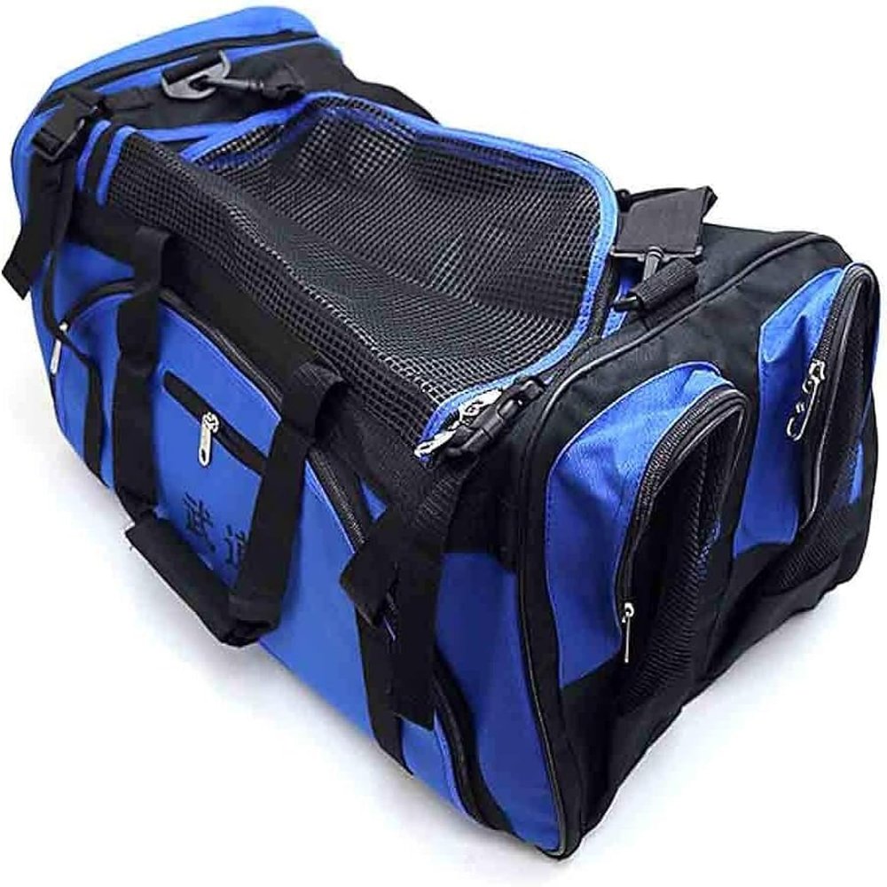 Martial Arts Taekwondo MMA Sparring gear Equipment Bag (Blue with Chest Guard Holder)