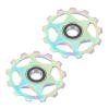 Aatraay 2Pcs Bike Derailleur Pulley Aluminium Alloy Rear Bearing Roller Wheel Component for Road Bike 13T view 1