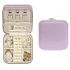 BLUTETE Saffiano Leather Travel Jewelry Box with Mirror | Portable Jewelry Zipper Case | Multi Compartments Jewelry Organizer | Popular Gift Jewelry Box Rings Earrings Nacklaces (Lilac) view 1