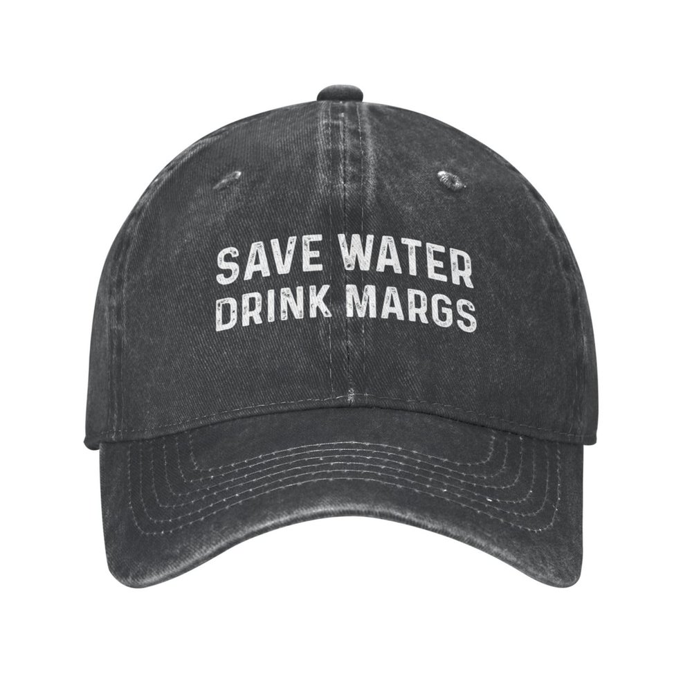 Beafoliya Funny Hat Save Water Drink Margs Hat for Women Dad Hat Funny Hats Black