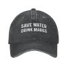 Beafoliya Funny Hat Save Water Drink Margs Hat for Women Dad Hat Funny Hats Black view 1
