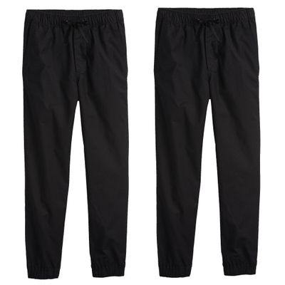 2-Pack Boy's Slim Fitting Cotton Stretch Classic Twill Joggers