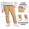 2-Pack Boy's Slim Fitting Cotton Stretch Classic Twill Joggers view 3