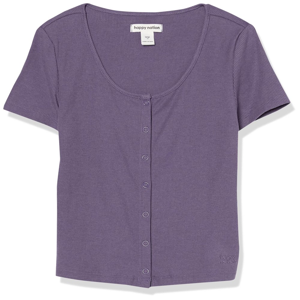 Happy Nation Fitted Ribbed Cardigan, Purple Haze, XL+
