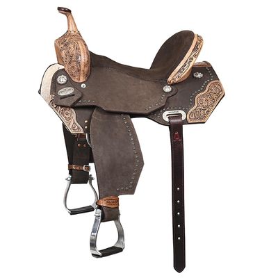 HILASON Western Horse Flex Tree Barrel Trail in American Leather Saddle Brown | for Horses