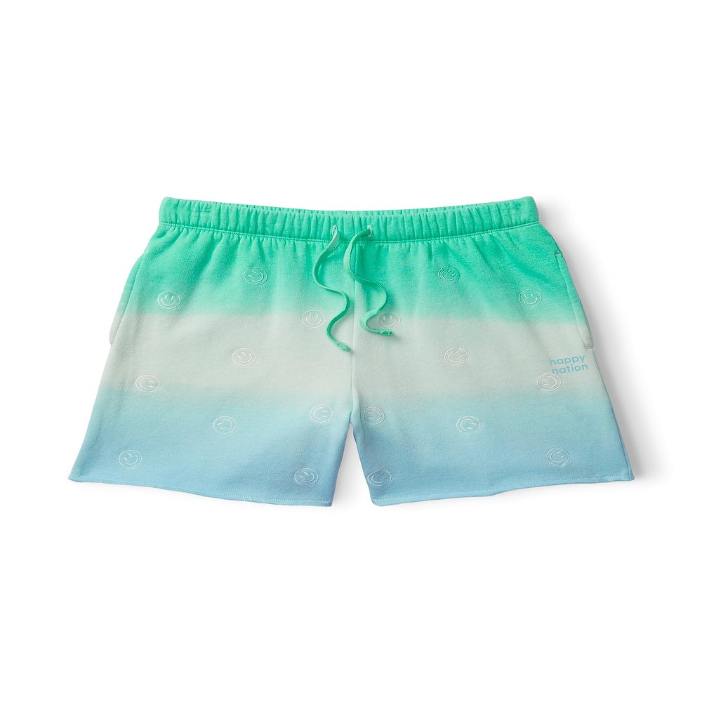 Happy Nation Dad Fleece Sweat Shorts, Beach Glass Gradient, Small