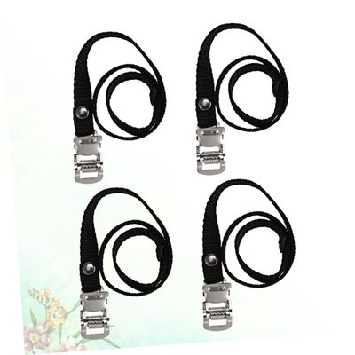 INOOMP 4pcs Foot Pedal Straps for Bikes Durable Nylon Toe Straps for and Mountain Bikes Lightweight Buckle Design for Comfortable Riding