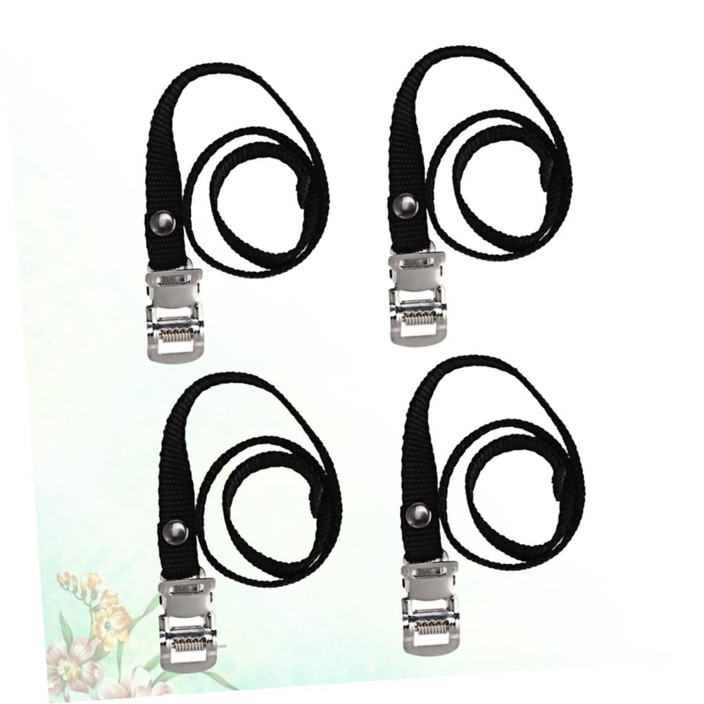 INOOMP 4pcs Foot Pedal Straps for Bikes Durable Nylon Toe Straps for and Mountain Bikes Lightweight Buckle Design for Comfortable Riding