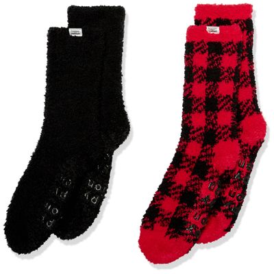 Happy Nation Marshmallow Socks, 2 Pack, Holiday Doodle, L/XL