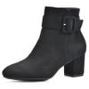 WHITE MOUNTAIN Women's Shoes Freckly Block Heel Bootie, Black/Fabric, 10 M view 1