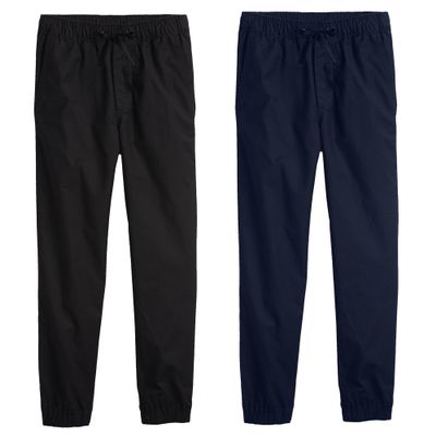 2-Pack Boy's Slim Fitting Cotton Stretch Classic Twill Joggers
