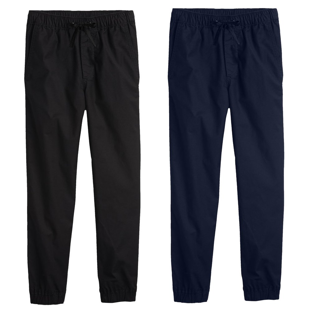 2-Pack Boy's Slim Fitting Cotton Stretch Classic Twill Joggers