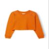 Happy Nation Fleece Crop Crewneck Sweatshirt, Copper Sand, Small+ view 1