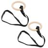 Pull Up Exercise Rings Pull Up Training Rings Wood 1 Pair Wooden Gymnastic Rings With Adjustable Buckle Straps 330Lbs Capacity Pull Up Exercise Rings For Home Gym Workout view 1