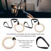 Pull Up Exercise Rings Pull Up Training Rings Wood 1 Pair Wooden Gymnastic Rings With Adjustable Buckle Straps 330Lbs Capacity Pull Up Exercise Rings For Home Gym Workout view 2