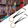 Pull Up Exercise Rings Pull Up Training Rings Wood 1 Pair Wooden Gymnastic Rings With Adjustable Buckle Straps 330Lbs Capacity Pull Up Exercise Rings For Home Gym Workout view 4