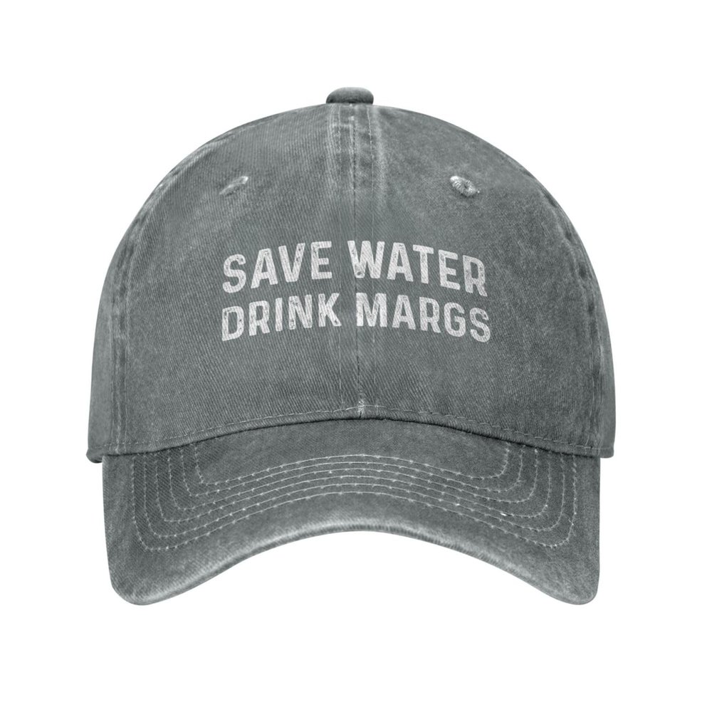 Beafoliya Funny Hat Save Water Drink Margs Hat Women Baseball Caps Graphic Caps Gray
