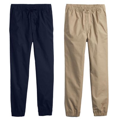 2-Pack Boy's Slim Fitting Cotton Stretch Classic Twill Joggers