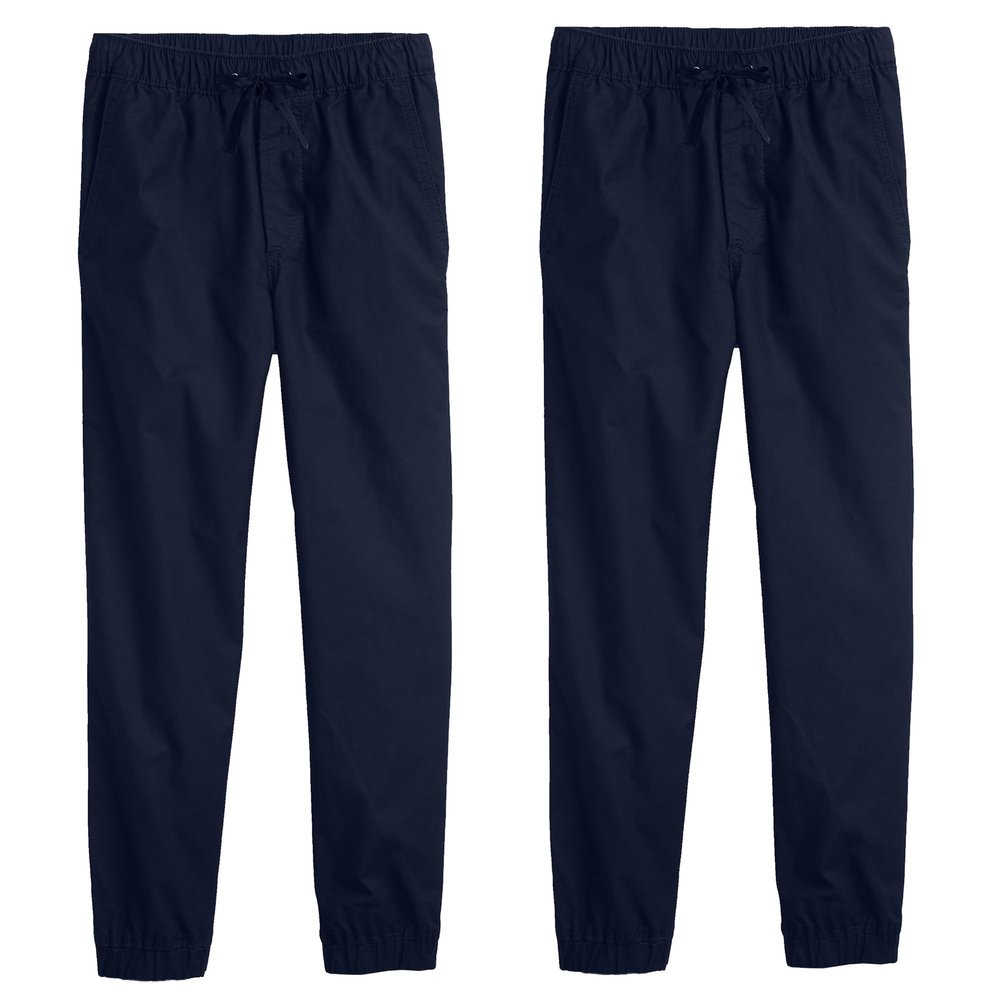 2-Pack Boy's Slim Fitting Cotton Stretch Classic Twill Joggers
