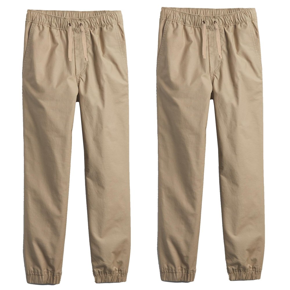 2-Pack Boy's Slim Fitting Cotton Stretch Classic Twill Joggers