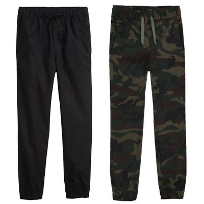 2-Pack Boy's Slim Fitting Cotton Stretch Classic Twill Joggers