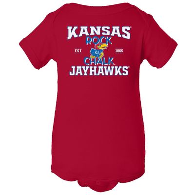 CornBorn Kansas Jayhawks Onesie - Rock Chalk Jayhawks - Red - 12M