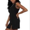 90 Degree By Reflex V-Neck Vest Slit Dress with Contrast Stripe - Black - Small view 2