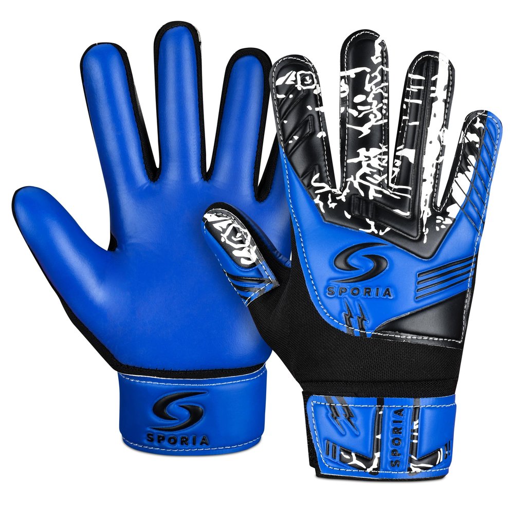 SPORIA Youth Goalie Gloves (Fluorescent Blue, 4)