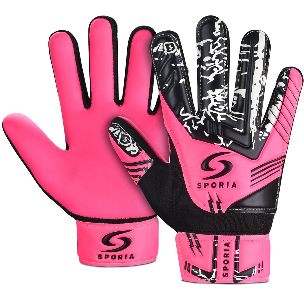 SPORIA Youth Goalie Gloves (Pink, 6)