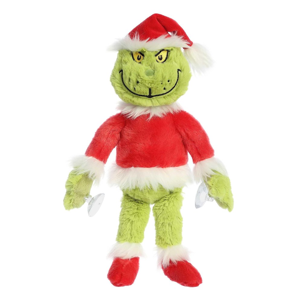 Aurora Whimsical Dr. Seuss Stuck On You Grinch Stuffed Animal - Magical Storytelling - Literary Inspiration - Green 12 Inches