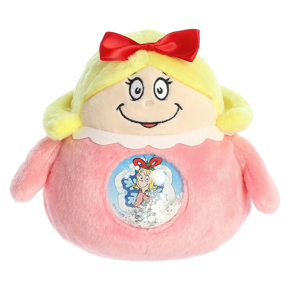 Aurora Whimsical Dr. Seuss Shaker Cindy Lou Who Stuffed Doll - Magical Storytelling - Officially Licensed - Pink 7.5 Inches